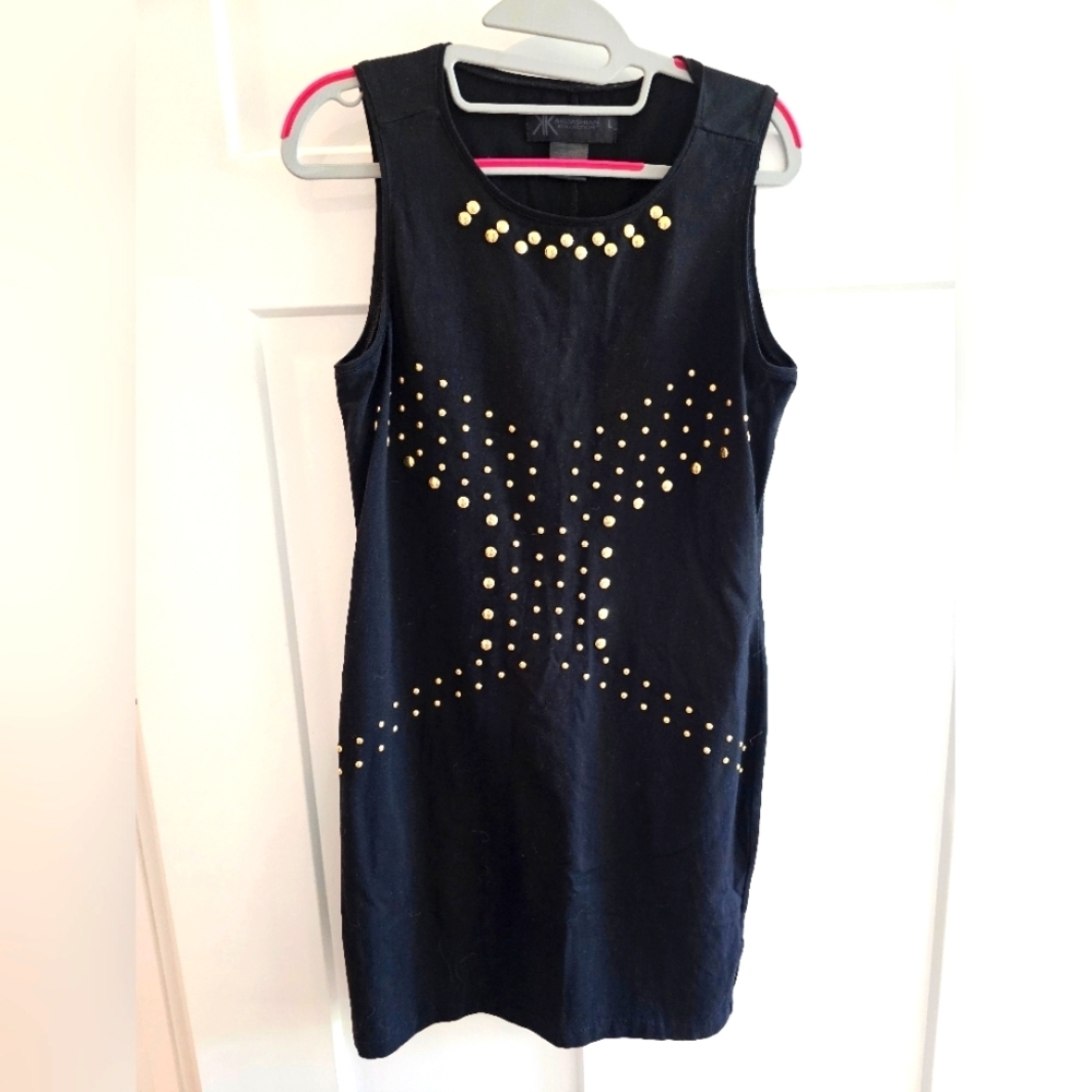 Kardashian Kollection Black Sleeveless Studded Bodycon Dress – Size L